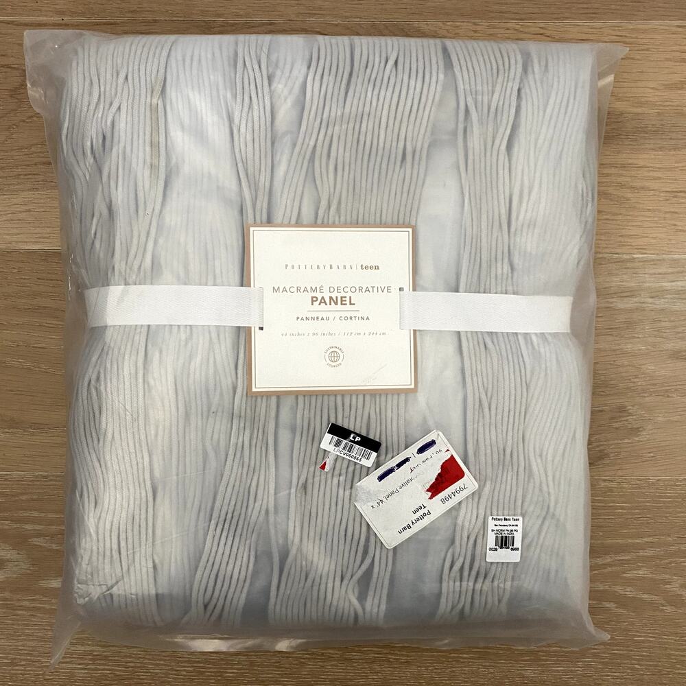 Pottery Barn Teen Boho Macrame Decorative (1) Panel 44"x96" - Gray - NEW